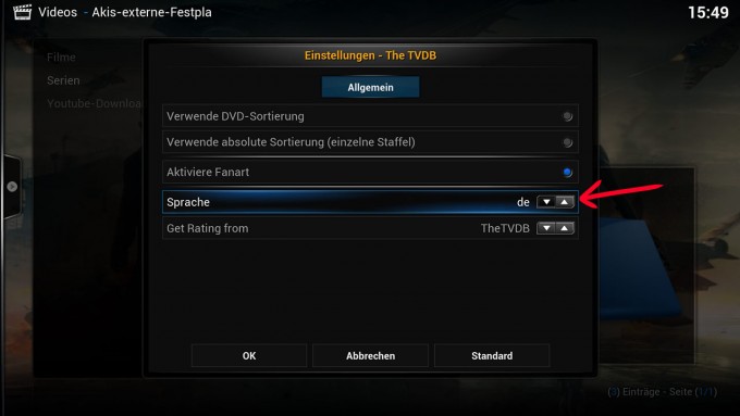 kodi_inhalt_festlegen_serien_einstellungen_sprache_raspberry